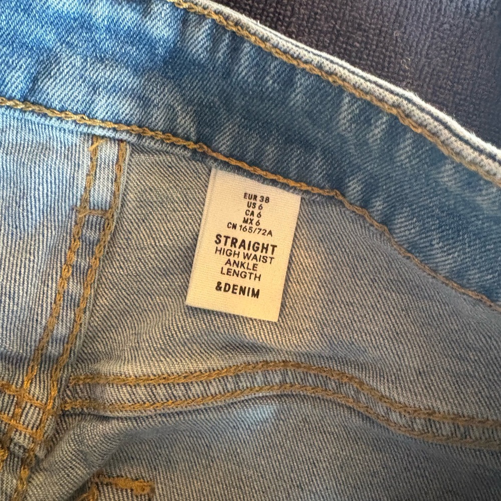 Straight High Waist Ankle Length Denim Jeans